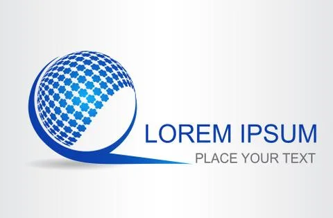 Logo stylized spherical surface with abstract shapes Illustrazione stock