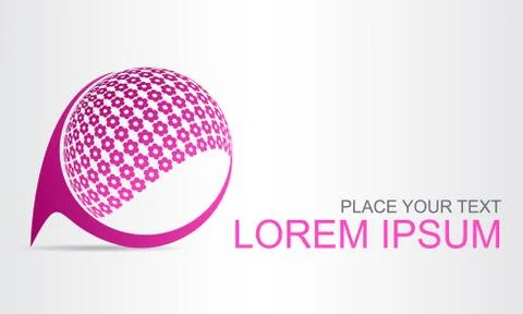 Logo stylized spherical surface with abstract shapes Stock Illustration