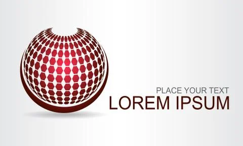 Logo stylized spherical surface with abstract shapes Stock Illustration