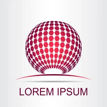 Logo stylized spherical surface with abstract shapes Illustrazione stock
