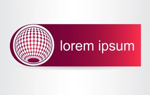 Logo stylized spherical surface with abstract shapes Stock Illustration