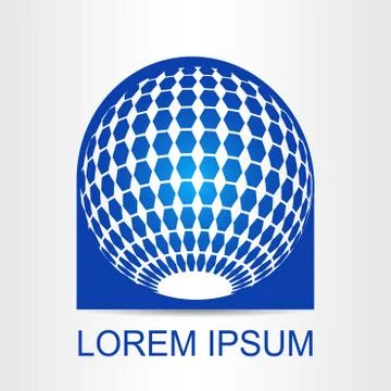 Logo stylized spherical surface with abstract shapes Stock Illustration