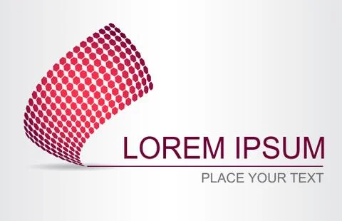 Logo stylized spherical surface with abstract shapes Stock Illustration