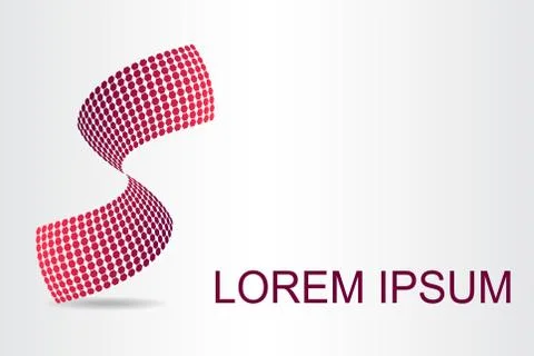 Logo stylized spherical surface with abstract shapes Illustrazione stock