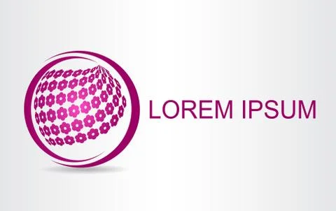 Logo stylized spherical surface with abstract shapes Stock Illustration