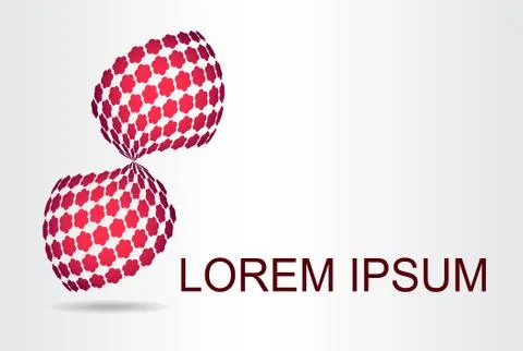 Logo stylized spherical surface with abstract shapes Stock Illustration