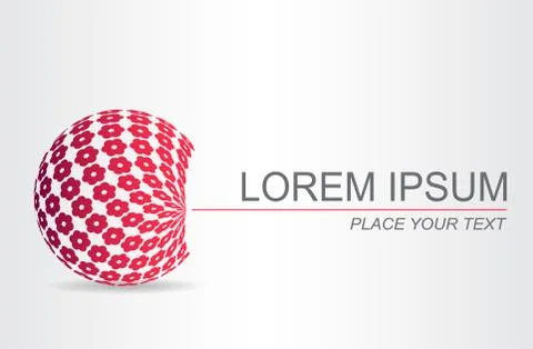 Logo stylized spherical surface with abstract shapes Illustrazione stock