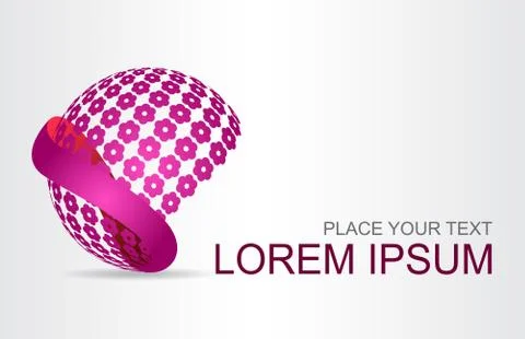 Logo stylized spherical surface with abstract shapes Illustrazione stock