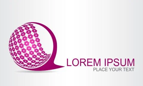 Logo stylized spherical surface with abstract shapes Stock Illustration