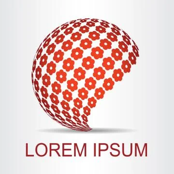 Logo stylized spherical surface with abstract shapes Stock Illustration