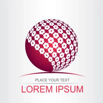 Logo stylized spherical surface with abstract shapes Illustrazione stock