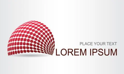 Logo stylized spherical surface with abstract shapes Stock Illustration
