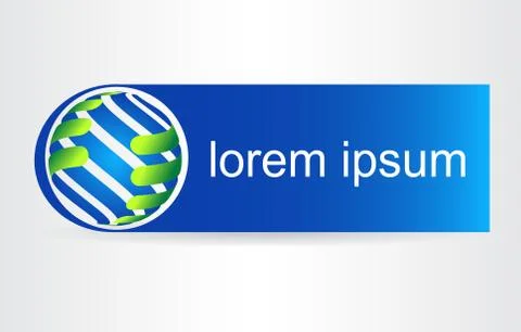 Logo stylized spherical surface with abstract shapes Stock Illustration