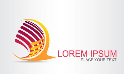 Logo stylized spherical surface with abstract shapes Stock Illustration