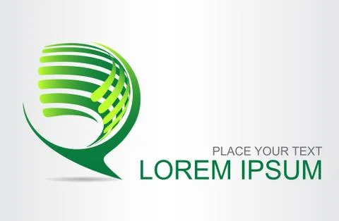 Logo stylized spherical surface with abstract shapes Stock Illustration