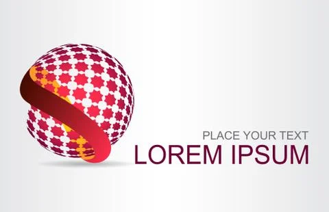 Logo stylized spherical surface with abstract shapes Stock Illustration