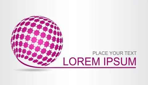 Logo stylized spherical surface with abstract shapes Stock Illustration