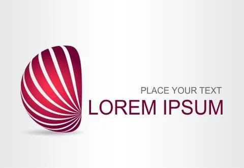 Logo stylized spherical surface with abstract shapes Illustrazione stock