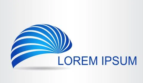 Logo stylized spherical surface with abstract shapes Stock Illustration