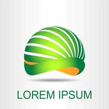 Logo stylized spherical surface with abstract shapes Stock Illustration