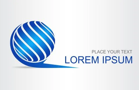 Logo stylized spherical surface with abstract shapes Stock Illustration