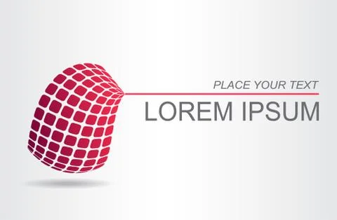 Logo stylized spherical surface with abstract shapes Stock Illustration