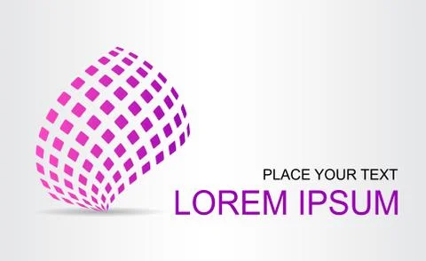 Logo stylized spherical surface with abstract shapes Stock Illustration