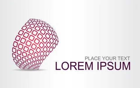 Logo stylized spherical surface with abstract shapes Stock Illustration