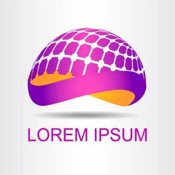 Logo stylized spherical surface with abstract shapes Stock Illustration
