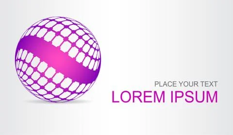 Logo stylized spherical surface with abstract shapes Stock Illustration
