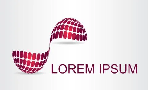 Logo stylized spherical surface with abstract shapes Stock Illustration