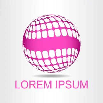 Logo stylized spherical surface with abstract shapes Illustrazione stock