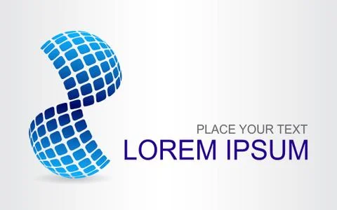 Logo stylized spherical surface with abstract shapes Stock Illustration