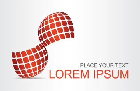 Logo stylized spherical surface with abstract shapes Stock Illustration