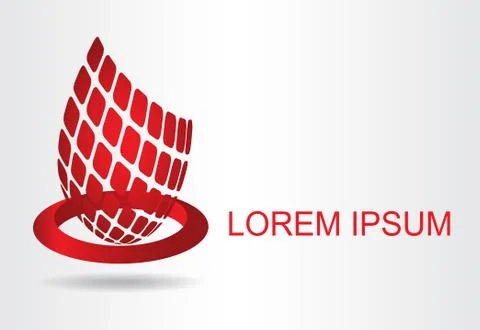 Logo stylized spherical surface with abstract shapes Illustrazione stock