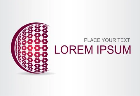Logo stylized spherical surface with abstract shapes Stock Illustration