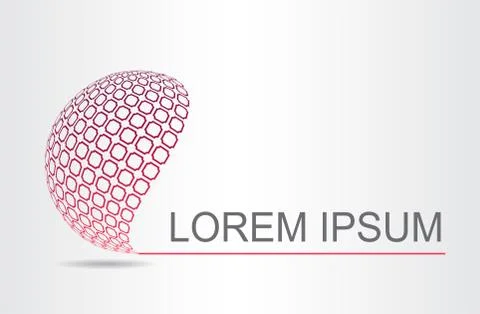 Logo stylized spherical surface with abstract shapes Stock Illustration