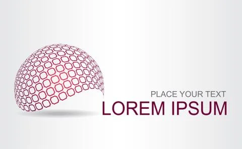 Logo stylized spherical surface with abstract shapes Stock Illustration
