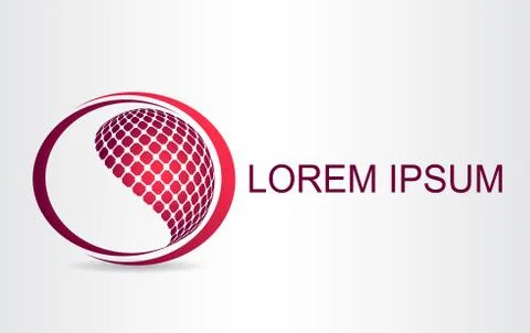 Logo stylized spherical surface with abstract shapes Stock Illustration