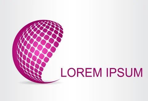 Logo stylized spherical surface with abstract shapes Illustrazione stock