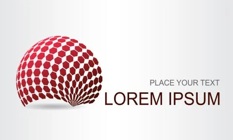Logo stylized spherical surface with abstract shapes Stock Illustration