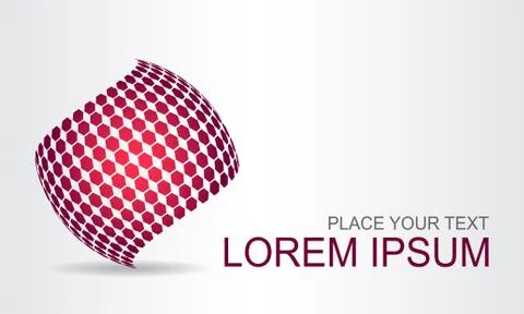 Logo stylized spherical surface with abstract shapes Stock Illustration