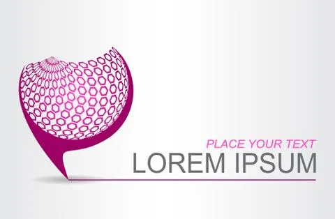 Logo stylized spherical surface with abstract shapes Stock Illustration