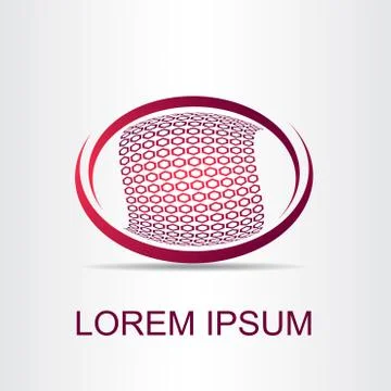 Logo stylized spherical surface with abstract shapes Stock Illustration