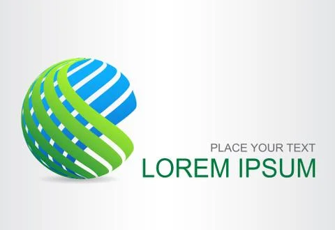 Logo stylized spherical surface with abstract shapes Stock Illustration