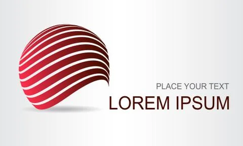 Logo stylized spherical surface with abstract shapes Stock Illustration