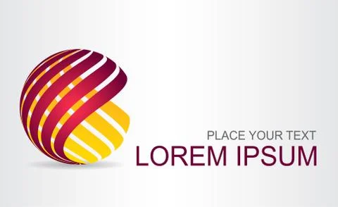 Logo stylized spherical surface with abstract shapes Stock Illustration