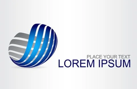 Logo stylized spherical surface with abstract shapes Stock Illustration