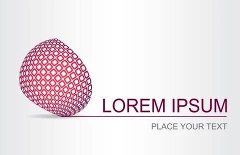 Logo stylized spherical surface with abstract shapes Stock Illustration