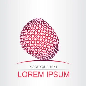 Logo stylized spherical surface with abstract shapes Stock Illustration